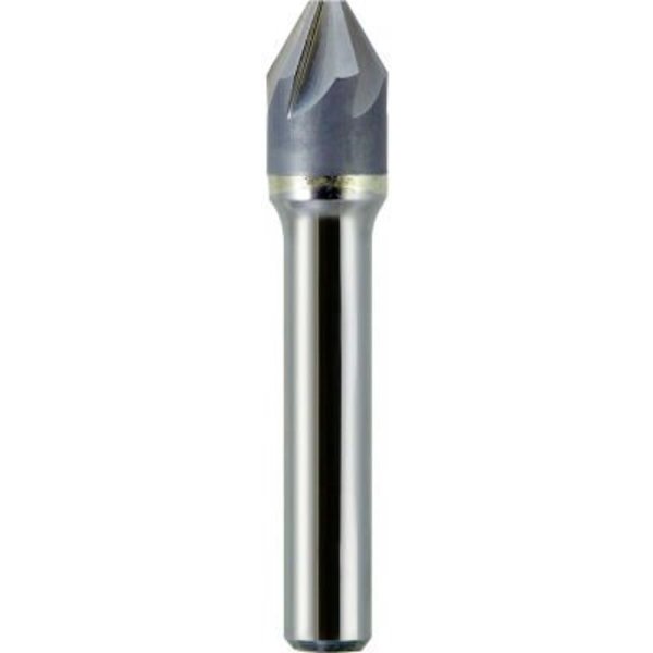 Melin Tool Co 1/8in Dia., 1/8in Shank, 1-1/2in OAL, 82, 6 Flute Single End Countersink, Solid Carbide, Uncoated C6-1/8-82